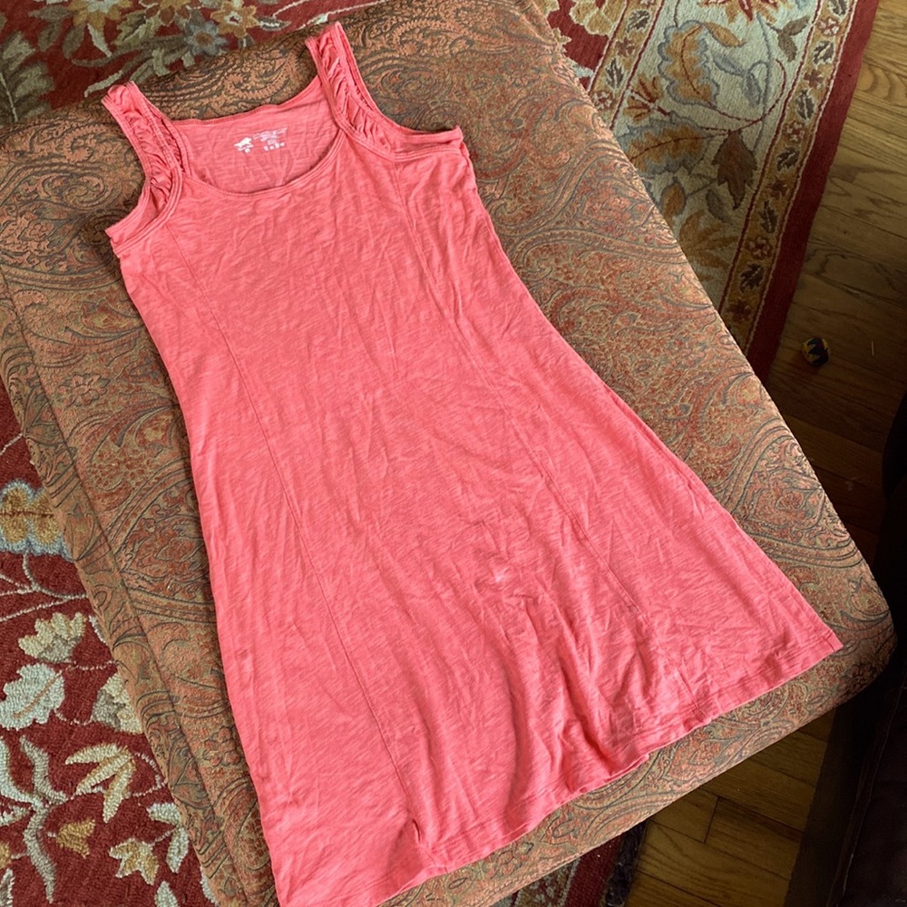 Horny toad samba tank dress coral cute stretchy organic cotton Tencel small